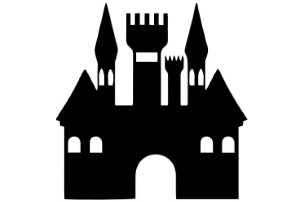 Silhouette of a Castle with Towers and Spires