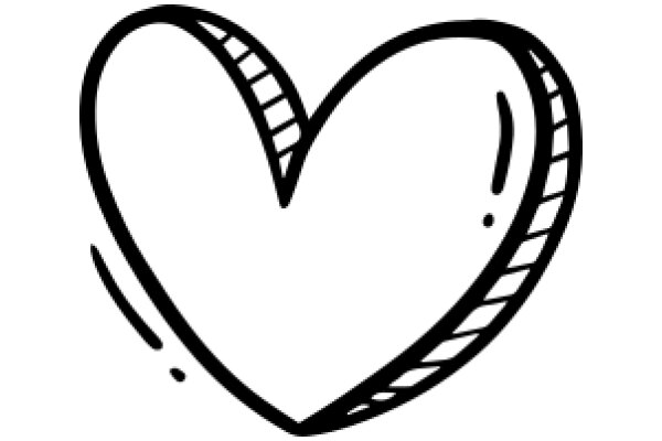 A Simple, Drawing of a Heart with a Stripe