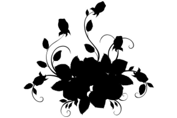 Stylized Black Flower Design