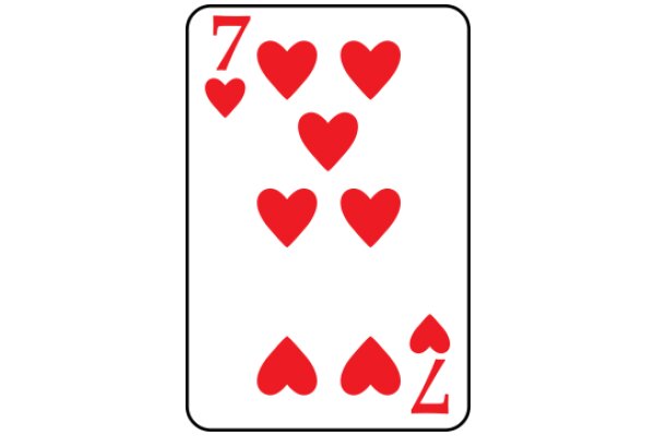 Seven of Hearts Poker Card