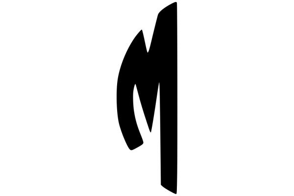 Stylized Black Letter 'M' on a White Background