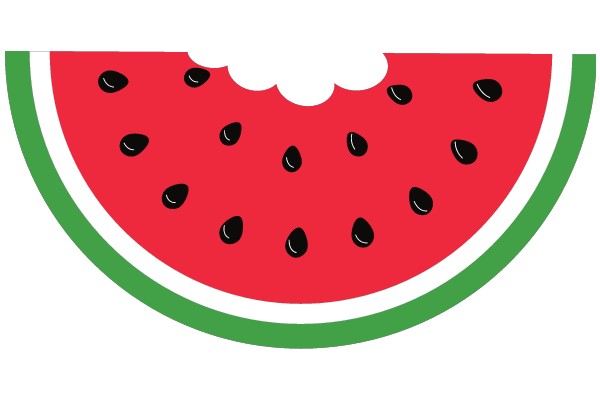 Vibrant Watermelon Illustration with Green Border