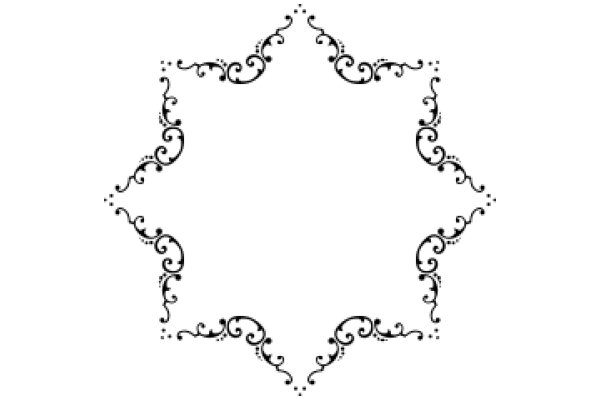 Elegant Star-like Design with Intricate Swirls and Ornate Border