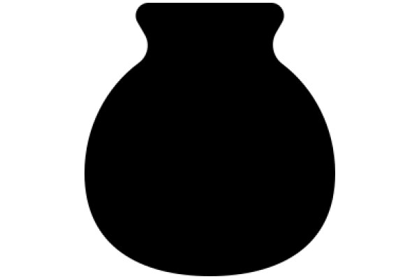 A Solid Black Vase in a White Background