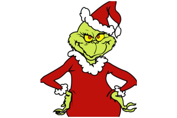 A Festive Grinch in a Santa Hat