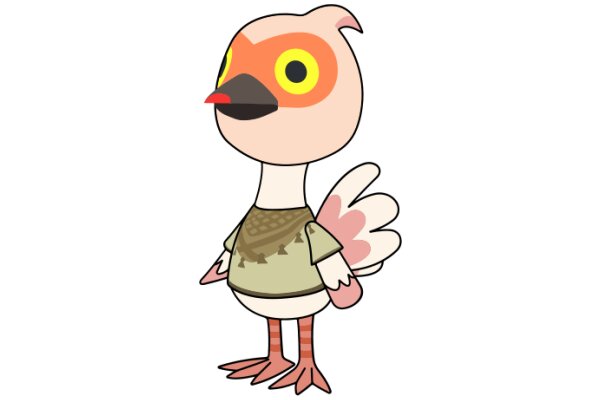 An Adorable Cartoon Bird with a Unique Style