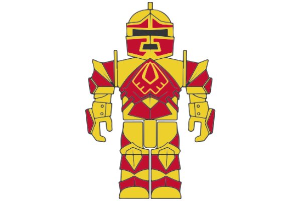 Vibrant and Detailed Illustration of a Robot in Red and Yellow