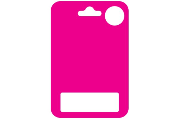 A Vivid Pink Icon with a White Circle and a Rectangle