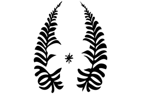 Stylized Black Fern Design