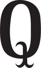 Simplistic Black Letter 'Q' on a White Background