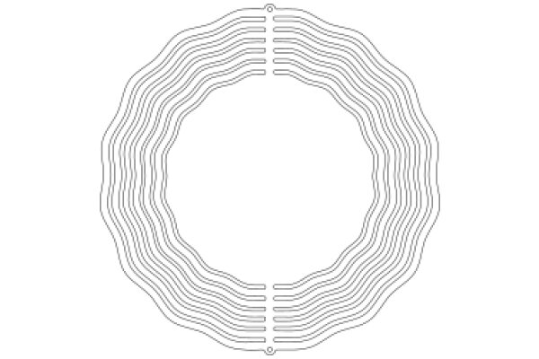 Simplified Geometric Design: A Circle Surrounded by Curved Lines