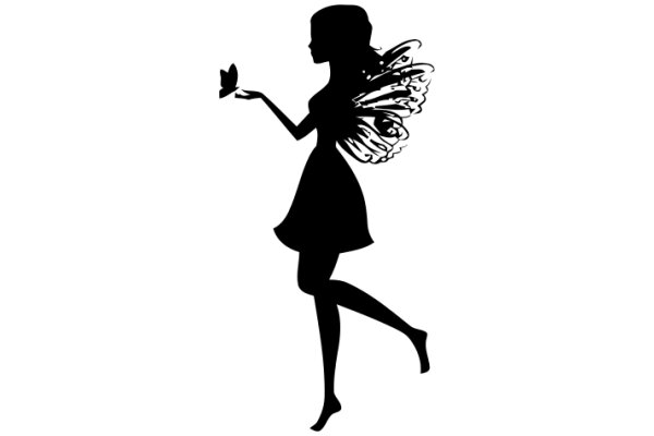 Silhouette of a Woman with a Butterfly