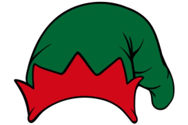 A Whimsical Green Hat with a Red Crown and Pointy Ear