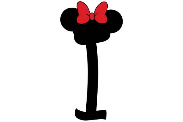 A Whimsical Illustration of Mickey Mouse with a Red Bow