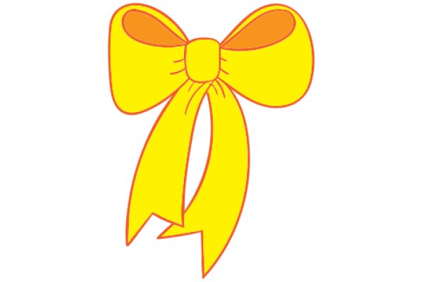 Vibrant Yellow Bow with a Red Outline