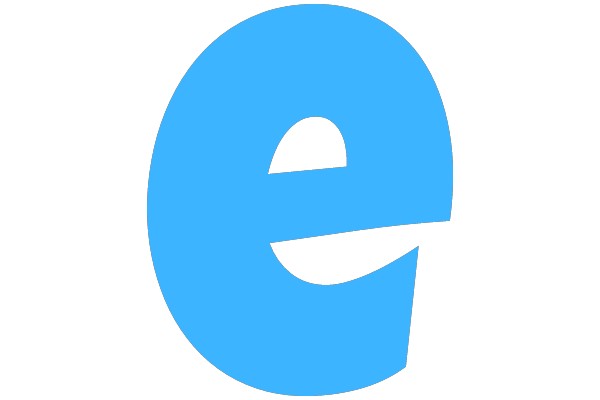 Elegant Blue Letter 'E' in a Modern, Minimalist Style