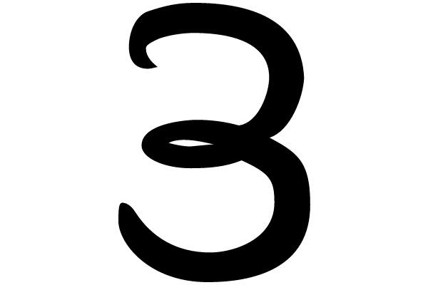 Stylized Black Number Three