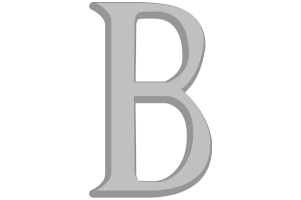 Simplicity in Design: The Minimalist Letter 'B' in Grey