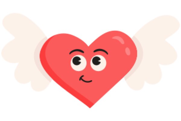 A Friendly Red Heart with Wings, Smiling and Inviting