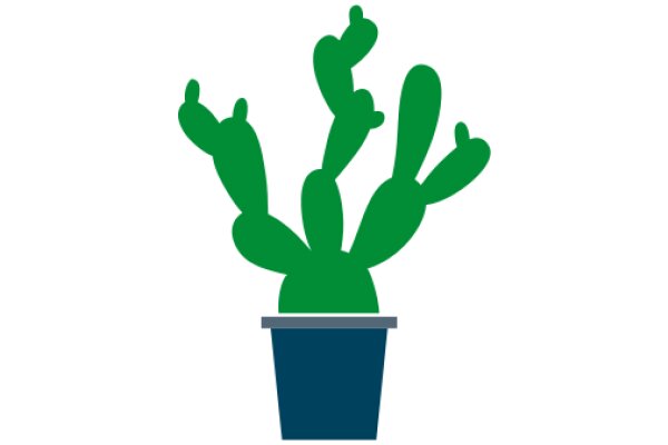 Vibrant Green Cactus in Blue Pot