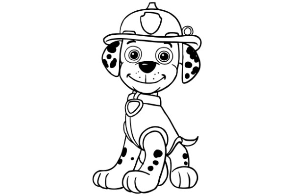 A Playful Puppy in a Firefighter's Uniform