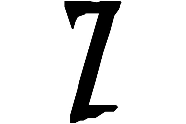 Stylized Black Letter 'Z' on a White Background