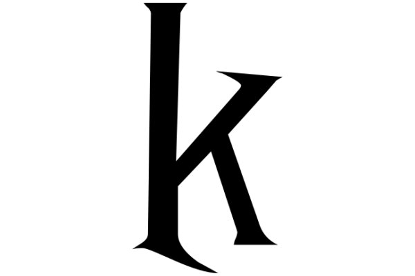 A Pixelated Letter 'K' on a White Background