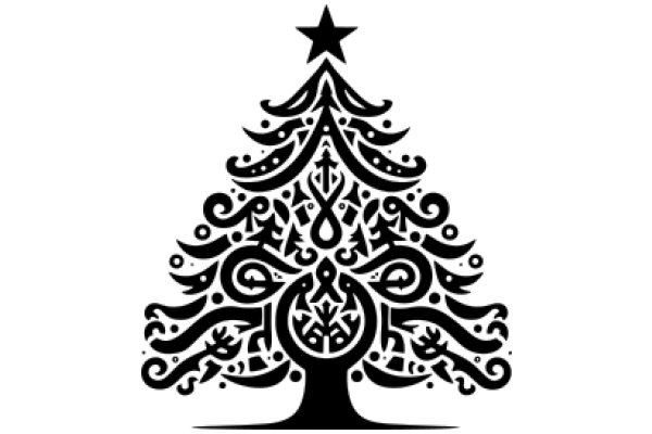 Stylized Christmas Tree with Star Topper