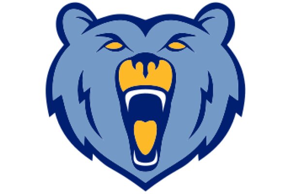 Vibrant Blue Bear Logo with a Yellow Mouth