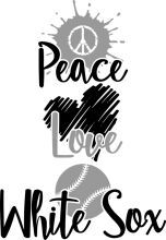 A Graphic Design of a Peace, Love, and Baseball Theme