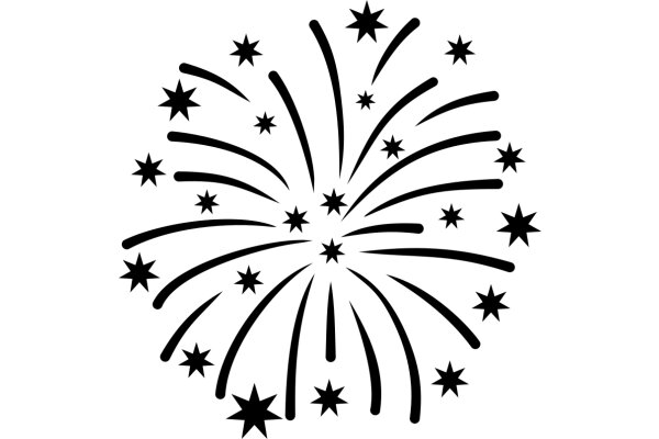 Celebratory Fireworks Display with Stars