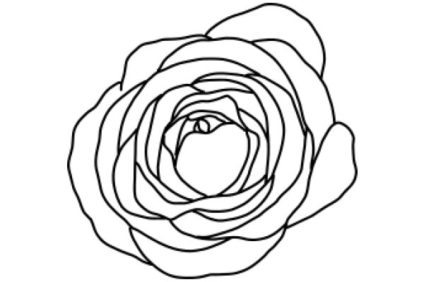 A Line Drawing of a Rose