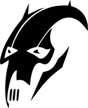 Stylized Black and White Bat Logo