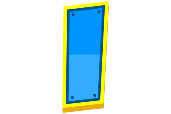 Vibrant Digital Art: A Blue Frame with Yellow Corners