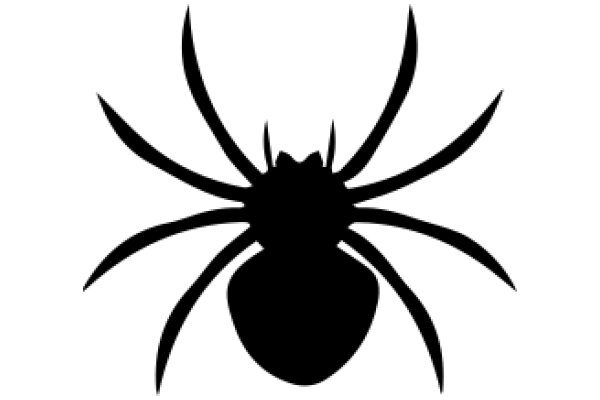 Stylized Black Silhouette of a Spider