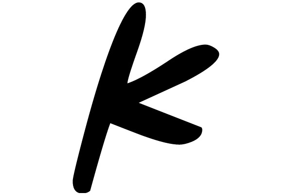 Simplistic Black Letter 'K' on a White Background