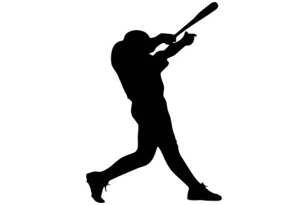 Silhouette of a Baseball Player in Action