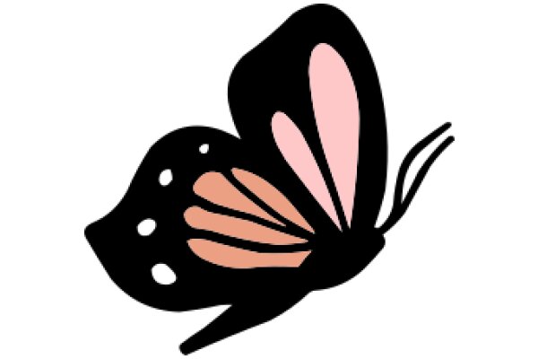 Stylized Black and Pink Butterfly