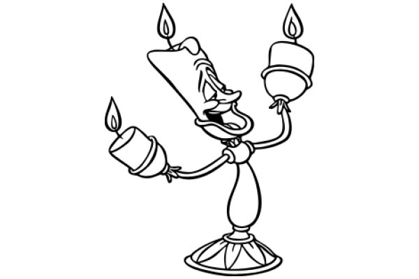 Whimsical Illustration: A Cartoon Character with Candles