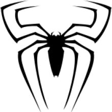 A Simple Black and White Spider Logo