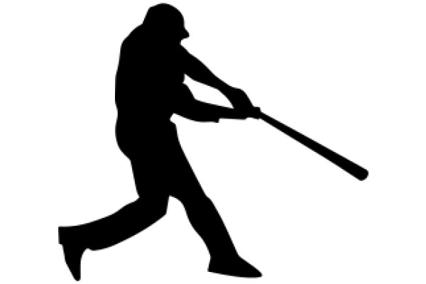 Silhouette of a Baseball Player in Action