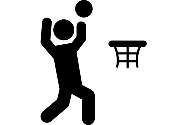 A Silhouette of a Person Throwing a Basketball