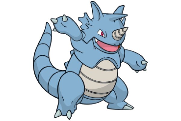 Pokémon-Inspired Artwork: A Blue Pokémon with a Smile