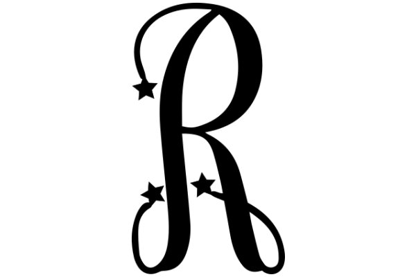 Stylized Letter 'R' with Star Accents