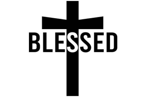 Cross Symbol with the Word 'Blessed' Below It