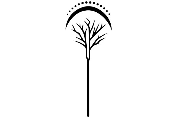 Simplistic Tree Icon with Circular Patterns