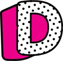 Vibrant Letter D with Polka Dots