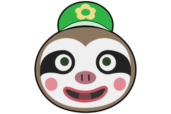 A Whimsical Character: The Smiling Avatar with a Green Cap and Pink Details