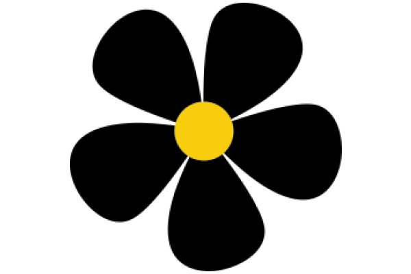 Simplistic Black and Yellow Flower Design