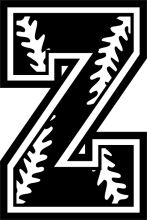 Stylized Black and White Logo of the Letter 'Z' with a Baseball Design